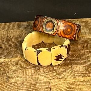 Dymond Wood and Coconut Stretch Bracelets